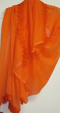 Scarf 7143 Georgette Solid Colors Lace Trim Indian Dupatta Chunni