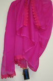 Scarf 7143 Georgette Solid Colors Lace Trim Indian Dupatta Chunni