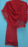 Scarf 7143 Georgette Solid Colors Lace Trim Indian Dupatta Chunni