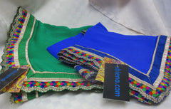 Scarf 7145 Georgette Solid Colors Multi Color Trim Indian Dupatta Chunni