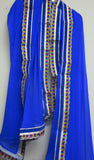 Scarf 7145 Georgette Solid Colors Multi Color Trim Indian Dupatta Chunni