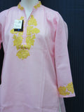 Blouse 7168ef Cotton Applique Women Top Tunic Kurti (L)