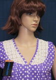 Blouse 7168 b Purple Cotton Polka Medium Size Kurti Tunic Top Career Wear