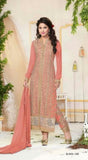 Suit 7209 Georgette Long Straight Kameez Pajama Dupatta Small Size