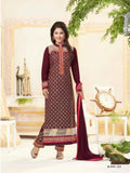 Suit 7217 Georgette Long Straight Kameez Pajama Dupatta Medium Large