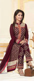 Suit 7217 Georgette Long Straight Kameez Pajama Dupatta Medium Large