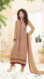 Suit 7219 Georgette Long Straight Kameez Pajama Dupatta Medium Large