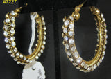 Earrings 7227 Golden Ring Rhinestones Earrings