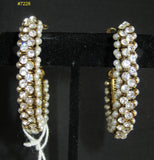 Earrings 7228 Golden Ring Pearls Rhinestones Earrings