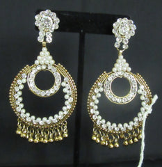 Earrings 7314 Golden chand Pearl Beads Stones Earrings