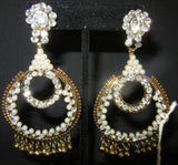 Earrings 7314 Golden chand Pearl Beads Stones Earrings