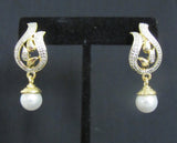 Earrings 7325 Golden Silver Pearls Splendid Earrings