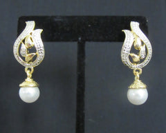 Earrings 7325 Golden Silver Pearls Splendid Earrings