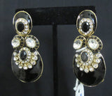 Earrings 7333 Golden Black Rhinestones Earrings