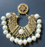 Earrings 7382 Golden chaand CZ Pearls