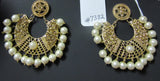 Earrings 7382 Golden chaand CZ Pearls