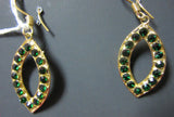 Earrings 7383 Golden Emerald CZ Pearls