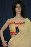 Choli 7447 Golden Multi Color Strap Choli Saree Blouse Shieno Sarees