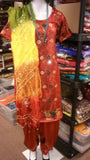 Suit 7454 Rust Orange Net Satin Inner Patyala Salwar Kameez Dupatta