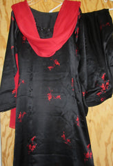 Patyala 7456 Black Silk Salwar Kameez Dupatta Suit Medium Size Shieno Sarees