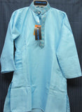 Boy’s 7473 Blue Dobby Indian Party Wear Kurta Pajama Set