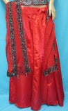 Lehenga 7557 Red Silk Lehenga Choli Indian Cocktail Bridal Wear Shieno Sarees
