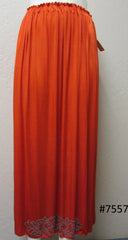 Skirt 6927557 Red Polyester Jersey Straight Long Trendy Skirt