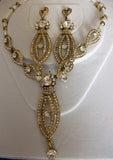 Necklace 765 Golden Necklace Earrings Set Shieno