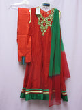 Girl’s 7713 Red Green Anarkali Suit Indian Party Wear