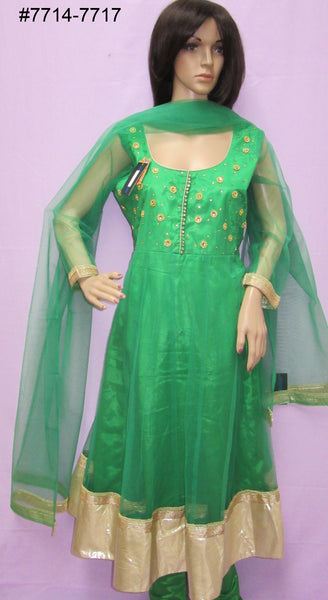 Anarkali 7719 Green Net Maskali Suit Women S M L XL XX Size Shieno Sarees