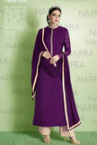 Suit 7725 Purple Tussar  Salwar Kameez Dupatta Medium Size Party Wear Dress