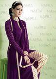 Suit 7725 Purple Tussar  Salwar Kameez Dupatta Medium Size Party Wear Dress