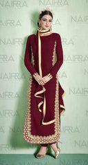 Suit 7727 Red Georgette Salwar Kameez Dupatta Large Size Party Wear Dress