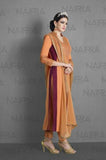 Suit 7728 Peach Georgette Salwar Kameez Dupatta Medium Size Party Wear Dress