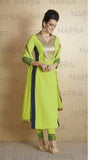 Suit 7729 Parrot Green Georgette Salwar Kameez Dupatta Large Size Party Wear Dress