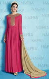 Suit 7730 Pink Georgette Salwar Kameez Dupatta Large Size Party Wear Dress