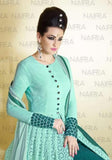 Suit 7733 Firozi Georgette Salwar Kameez Dupatta Large Size Party Wear Dress