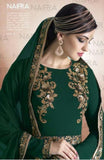 Suit 7734 Bottle Green Georgette Salwar Kameez Dupatta Medium Size Party Wear Dress