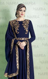 Suit 7735 Dark Blue Georgette Salwar Kameez Dupatta Large Size Party Wear Dress