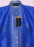 Boy’s 7747 Blue Silk Sherwani Kurta Pajama Dupatta Set Shieno Sarees