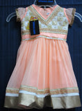 Girl’s 7751 Peach Net  Anarkali Suit Indian Party Wear Shieno Sarees