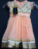 Girl’s 7751 Peach Net  Anarkali Suit Indian Party Wear Shieno Sarees