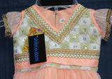 Girl’s 7751 Peach Net  Anarkali Suit Indian Party Wear Shieno Sarees