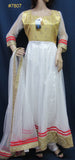 Gown 7807 White Gold Net Medium Size Trousseau Wedding Evening Wear