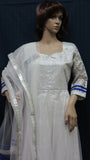 Gown 7808 White Silver Net Medium Size Trousseau Wedding Evening Wear