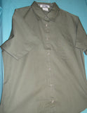 Men's Dress Shirt 781 Dark Green Blended Medium Size Short Sleeves Shirt