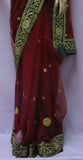 Saree 7816 Red Net Bollywood Indian Party Wear Sari Shieno Sarees