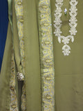 Suit 8013 Olive Green Salwar Kameez Dupatta Large Size Shieno Sarees