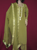 Suit 8013 Olive Green Salwar Kameez Dupatta Large Size Shieno Sarees