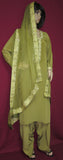 Suit 8013 Olive Green Salwar Kameez Dupatta Large Size Shieno Sarees